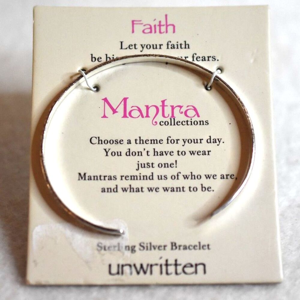 NWT Unwritten Montra Faith Sterling Silver 7" Cuff Bracelet